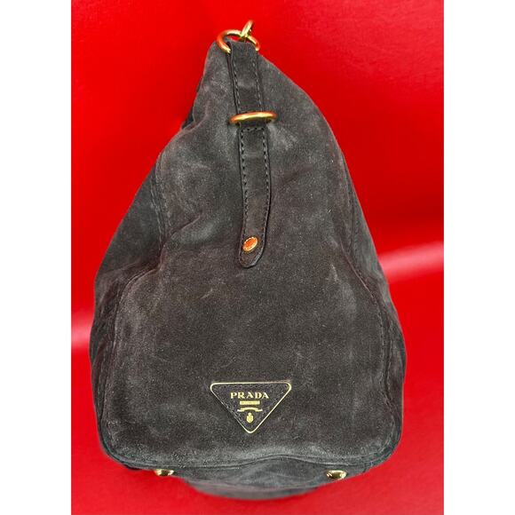 Prada Grafite Scamosciato Jumbo Spacious Brown Suede Shopping Overnight Tote Bag - Picture 7 of 16